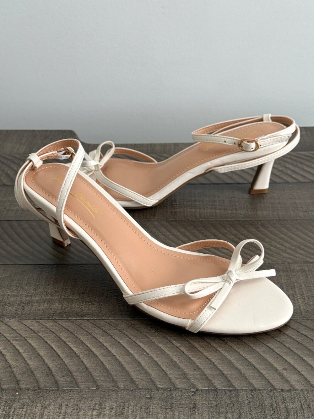 Anne Michelle White Strappy Heels Size 7M NWOT